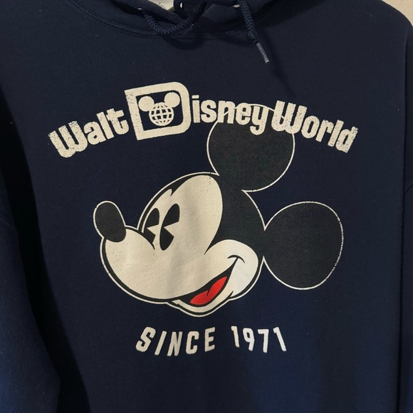 Disney Parks Walt Disney Wolrd Mickey Mouse Navy Hoodie Kangaroo Pocket-XL - Picture 5 of 9
